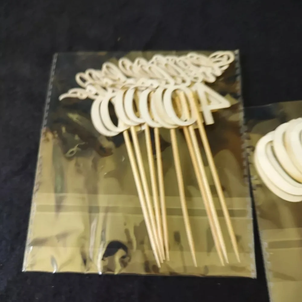 Happy Birthday, 40th Theme, Gold Glitter, 3 Designs, 24 Pack, Cupcake Toppers